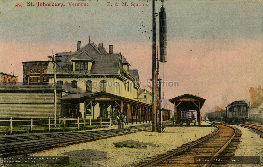 Postcard: St. Johnsbury, Vermont, Boston & Maine Station